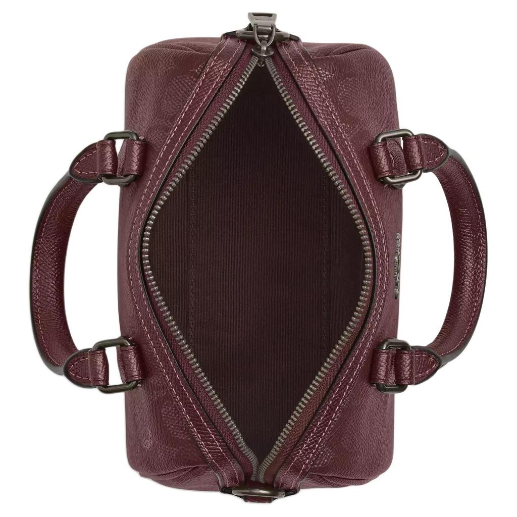 Coach Rowan 18 Logo Zip Closure Coated Canvas Crossbody Tote Bag Small Women Handbags Wine CX186-QBO2Q