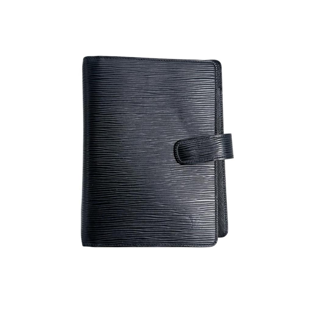 Louis Vuitton Epi Agenda MM Notebook Cover Epi Leather Noir Mens R20042 Used