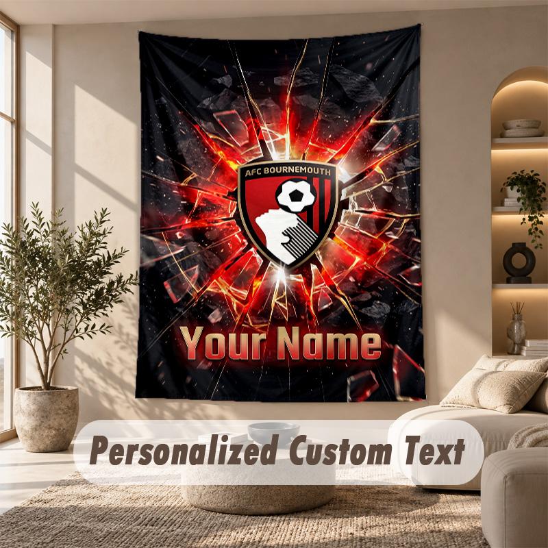 Tapestry Custom Name Text, Wall Hanging Tapestry Home Room DecorBournemouth Football