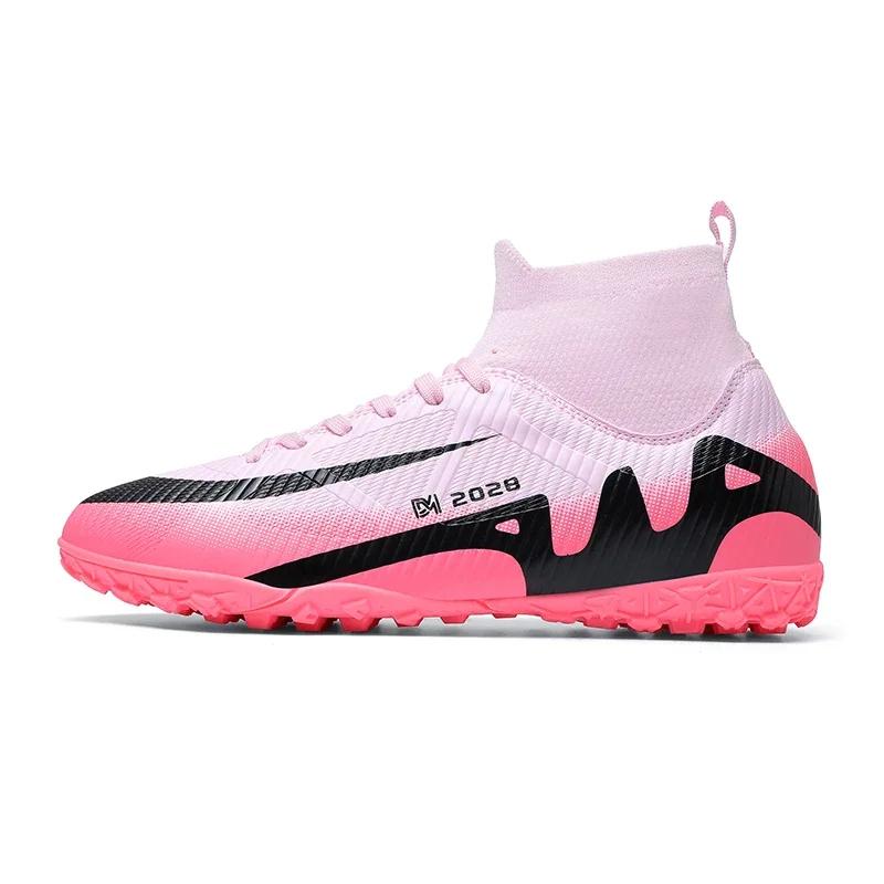 Professional Men Soccer Shoes Studded Adult Football Boots Cleats Turf Indoor Futsal Match Ultralight TF/FG High Ankle Sneakers