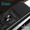 For itel S24 Case with Slide Camera Lid PC+TPU Kickstand Phone Cover