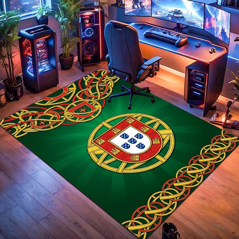 Portuguese Heritage Emblem Carpet Living Room and Bedroom Mats Home Decor Christmas Gifts Office Chair Cushion Bathroom Mat