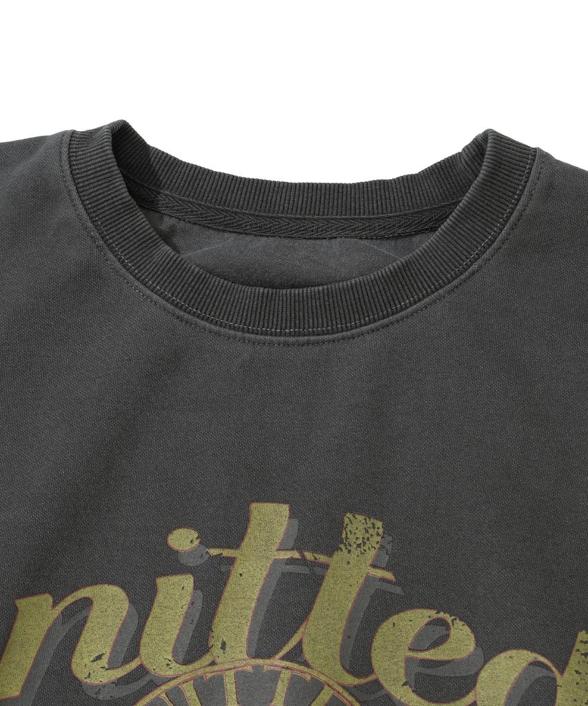 KNITTED Pigment Palm Tree Sweatshirt Charcoal