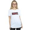 Marvel Womens/Ladies Red Font Logo Cotton Boyfriend T-Shirt