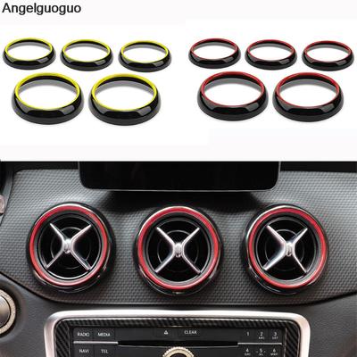 Double Color Car Air Condition Air Vent Outlet Ring Cover Trim Decoration for Mercedes Benz GLA X156 CLA C117 Class