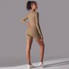 Half Open Collar Zipper Jumpsuit For Fitness, Sporty, Sexy, Tight Fitting Jumpsuit, Brushed, Nude, Skin Friendly Yoga Suit For Women