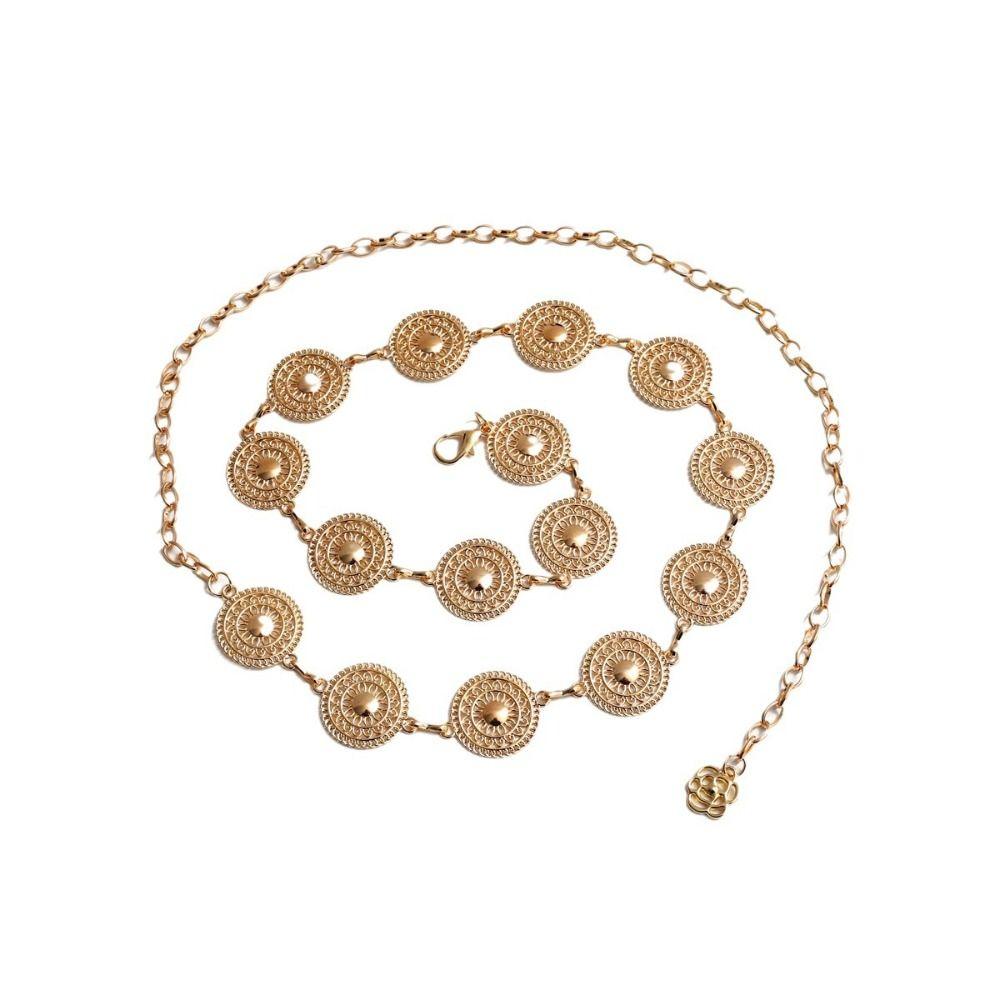 Gold Color Chain Belt Metal Waist Chain Jeans Pants Decor Waist Jewelry Accessory  Skirt Decor