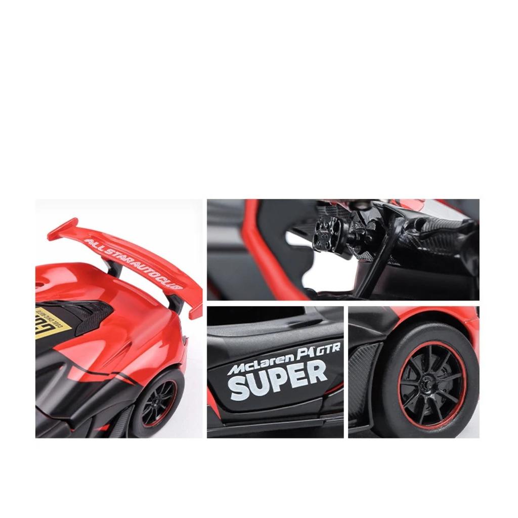 1/31 Mclaren P1 GTR Alloy Car Model Light & Sound Effect Diecast Car Toys for Boys Birthday Gift Toys Car Collection