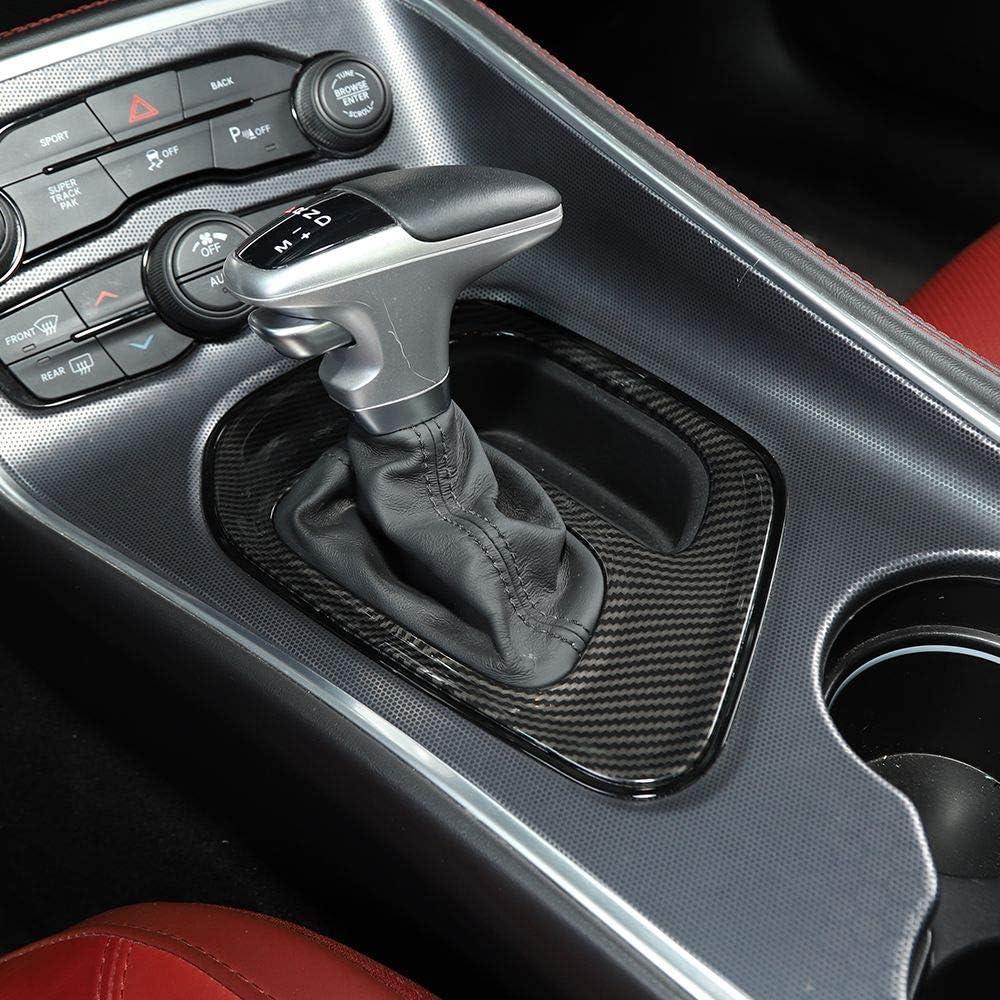 Center Gear Shift Panel Cover Decoration For Dodge Challenger  Carbon Fiber Look
