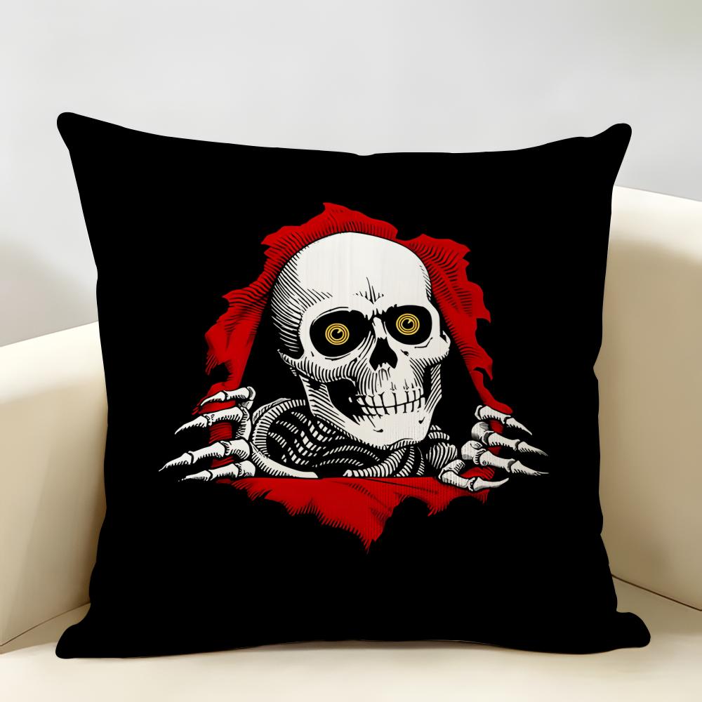 PPowell PPeralta Skateboard Cushion Cover Natural Linen Organic Fabric DoubleSided Printing Room Sofa Decor Pillow Case