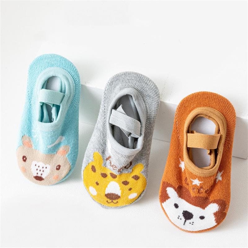 Spring Newborn Socks Kids Anti Slip Floor Socks With Rubber Soles Autumn Baby Boy Girl Cartoon Printed Comfortable Socks 0-3Yrs