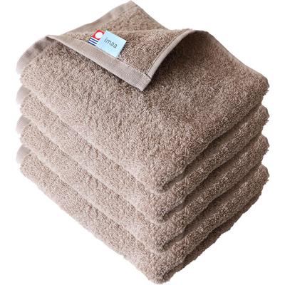 Imaa Imabari Certifierat Ansiktsset av Tillverkat i Ljusbruna Handdukar, 4, Fluffiga, Tunna, Absorberande, Snabbtorkande, Japan, 100% Bomull, Vakuumkomprimerade,