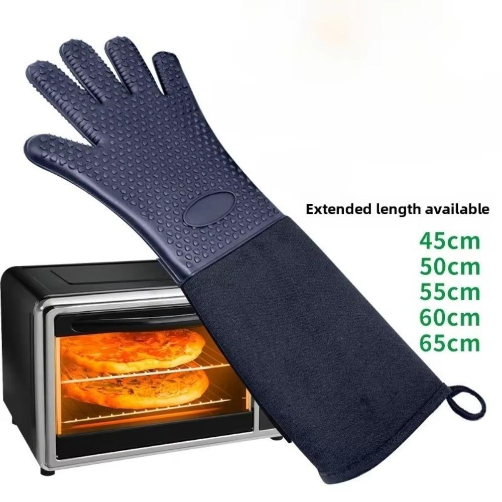Extra Long Oven Mitts Heat Resistant Grill Gloves Professional Baking Gloves  Baking