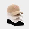 Women'S Autumn And Winter Sheepskin Warm Cap, Fashionable Bow Embroidery Teddy Fur Face-Enhancing Small Baseball Cap