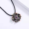 Exaggerated Sun Flower Purple AAAA Zircon Necklace 925  Fashion Black Gold Jewelry Women's Sweater Chain Party Gift