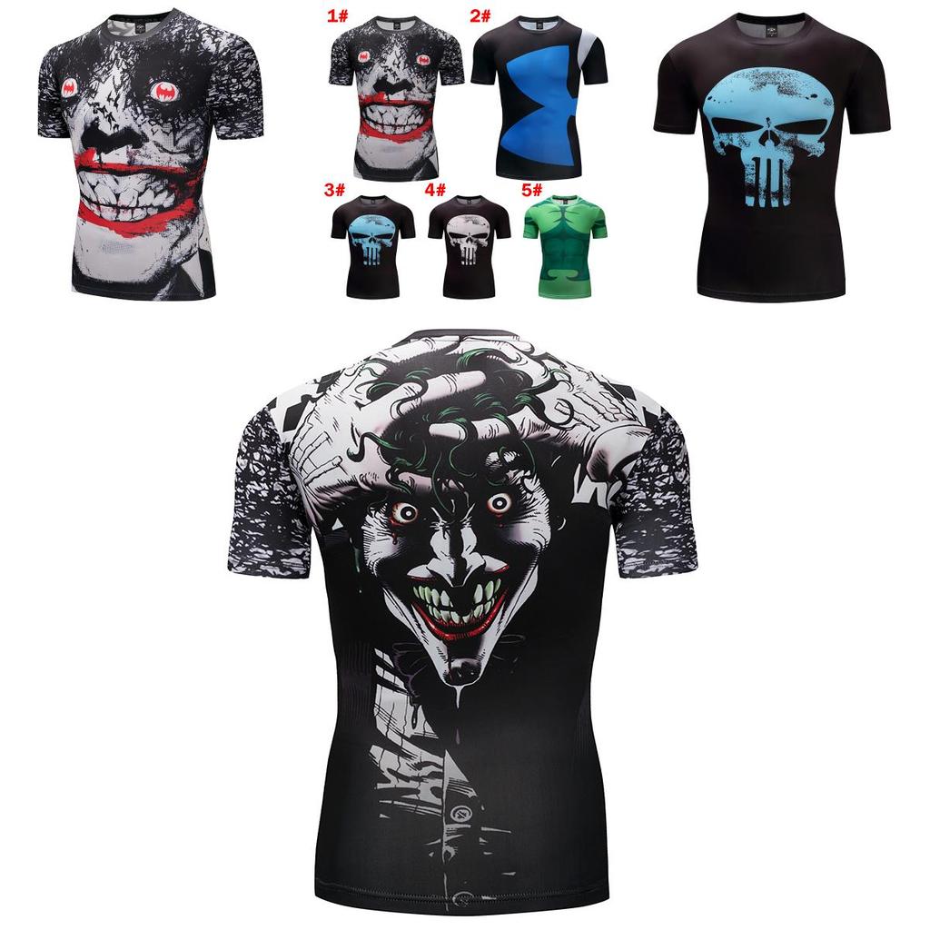 Costume Superhero Tshirt Short Sleeve Slim Fit Shirt Athletic Cycling Jersey