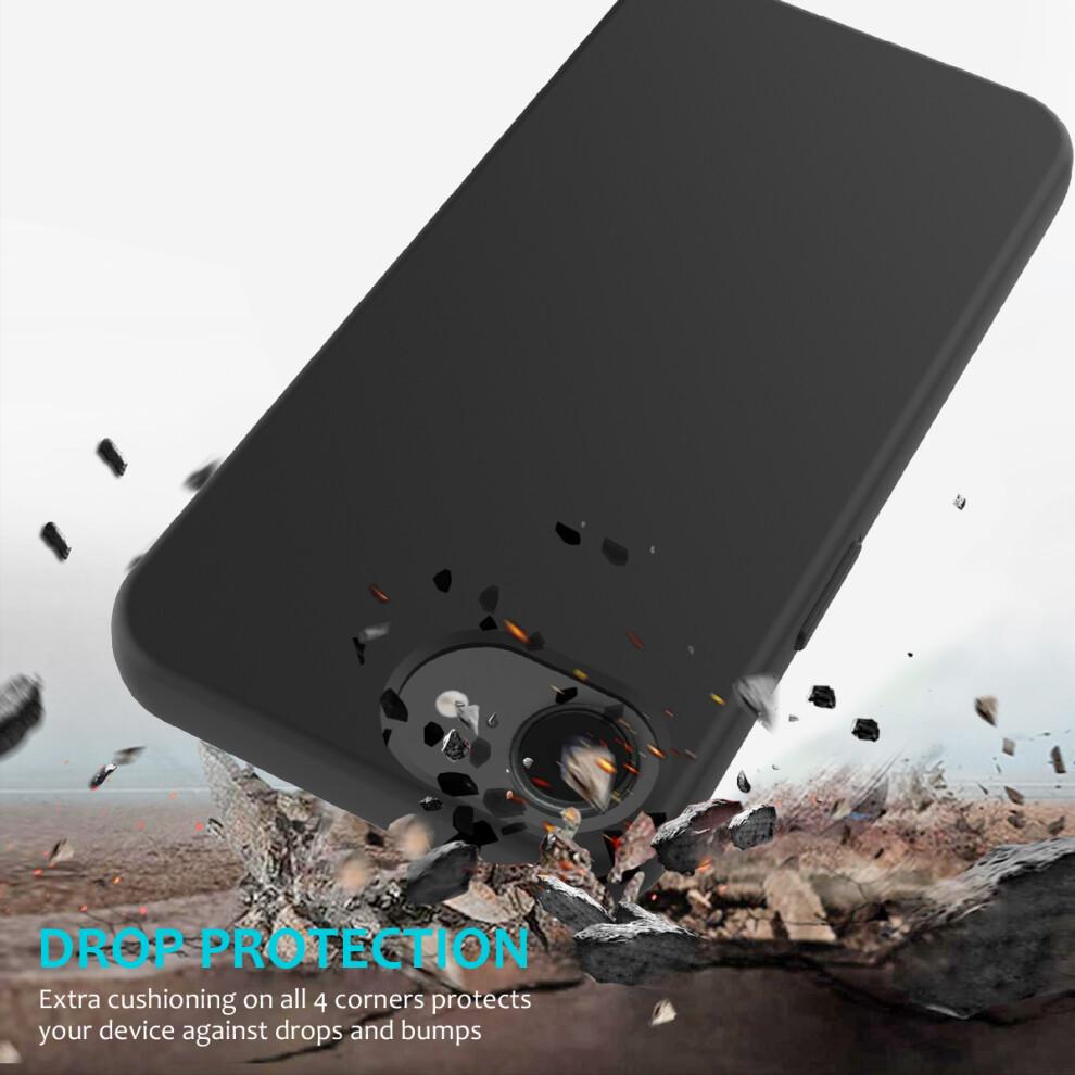 (Schwarz) Für iPhone 16e Hülle Sturzsicher Flüssigsilikon Weiche Auskleidung Rückseite Handyhülle