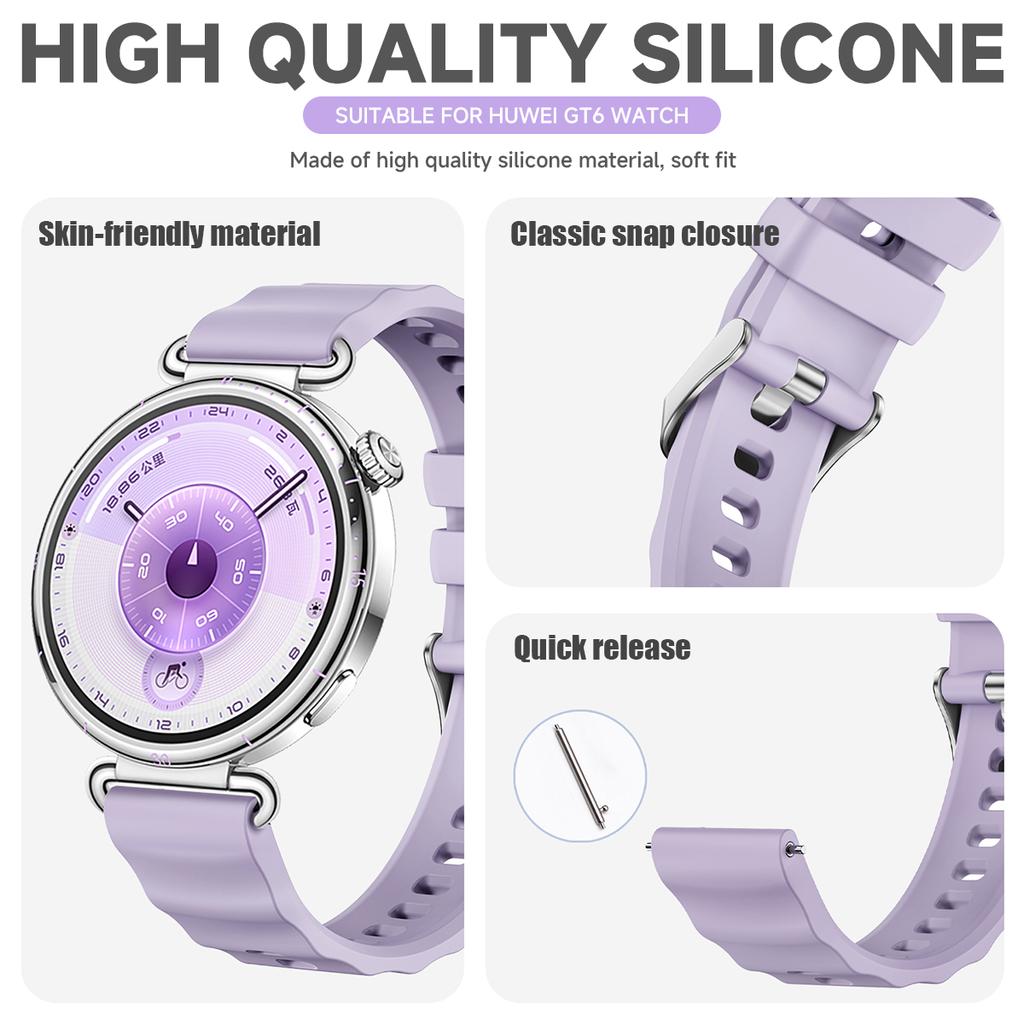 18mm Silicone Strap For Huawei Watch GT6 GT5 41mm Soft Sport WristBand for HUAWEI Watch GT4 41mm/GT5 Pro 42mm Watchband Bracelet