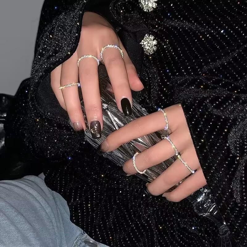 1 Piece Silver Starry Sky Circle Ring, Simple And Versatile Index Finger Ring, Daily Commuting Fine Ring Bracelet