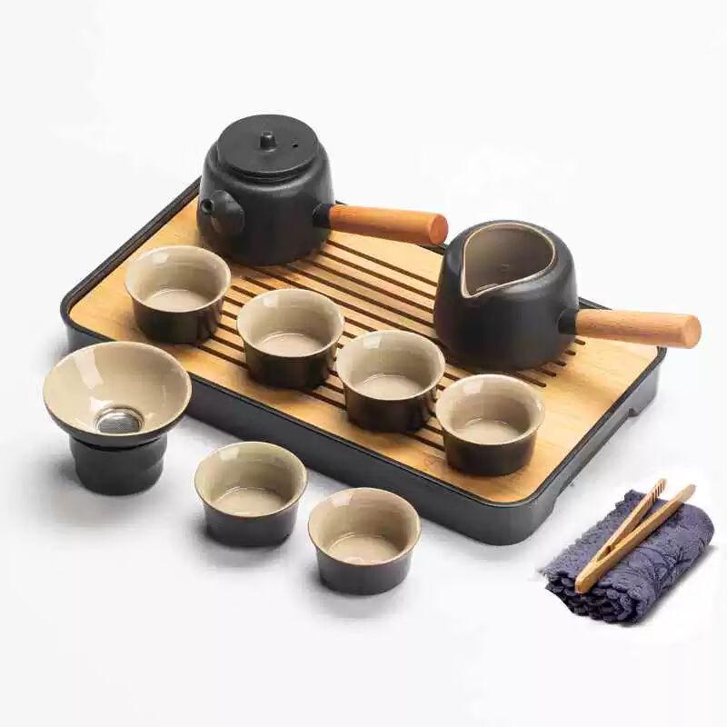 

Japanese Style Ceramic Gongfu Tea Set with Stone Tray
