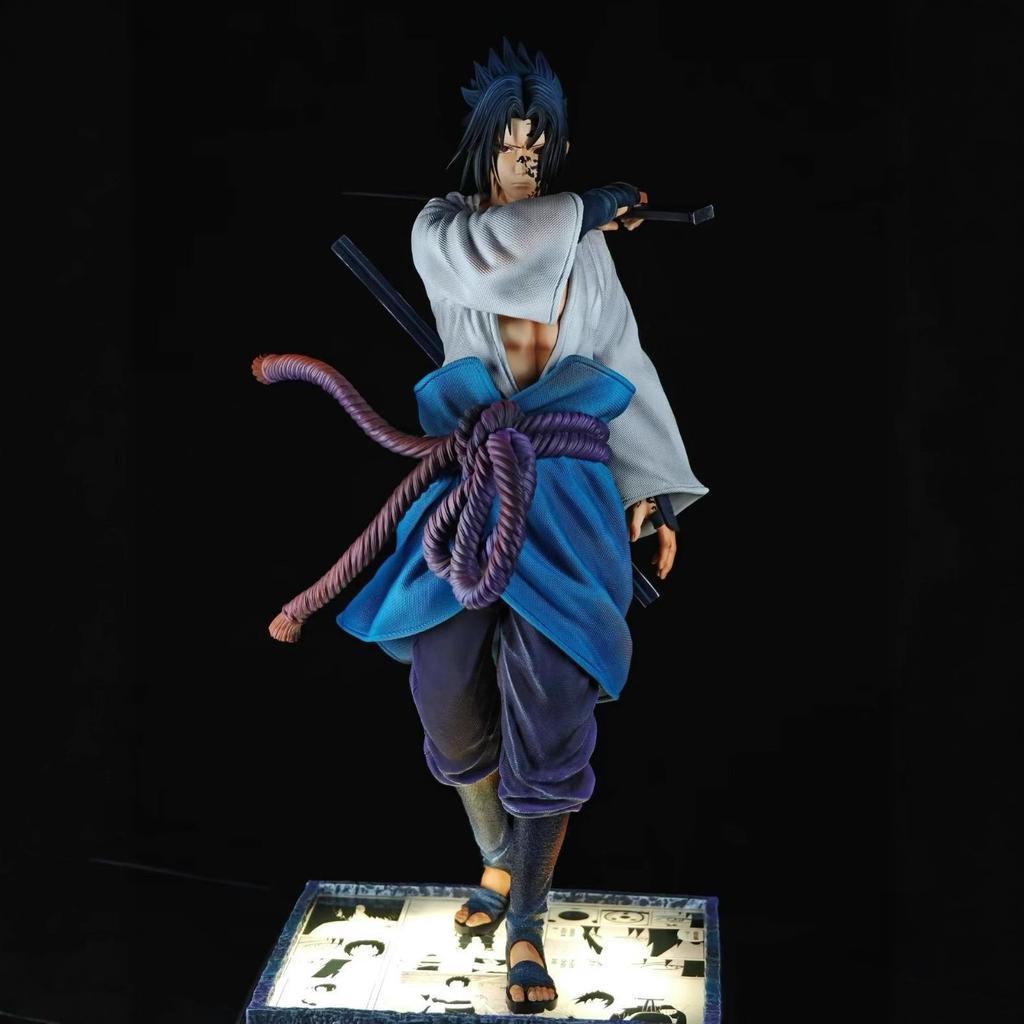 Anime Naruto Figure Uchiha Sasuke Figures Luminosity Statue Pvc Model Doll Collection Desk Decoration Kids Toy Christmas Gifts