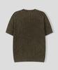 BLACK MOMENT Summer Cable Knit Henley Neck Short Sleeve Tee [Light Gray]