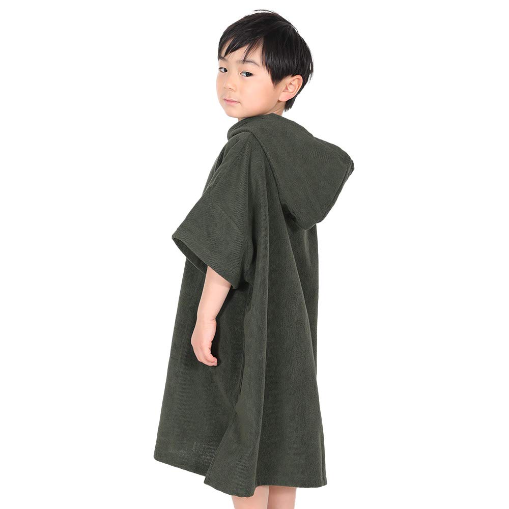 

FELLOW Kids Changing Poncho, Microfiber, Absorbent, Quick-Drying, Hooded, Beach Towel, Swim Towel, Khaki, One Size Fits All