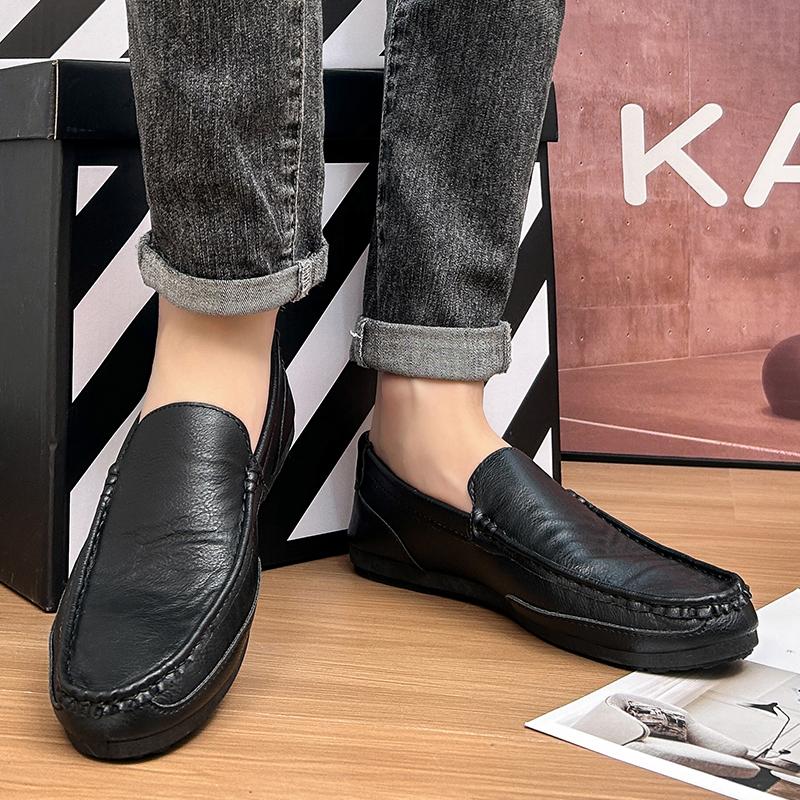 Fashion Man Leather Shoes Handmade High-quality Loafers Summer New 2025 Outdoor Casual Driving Shoes Sneakers Men Luxury Large Size