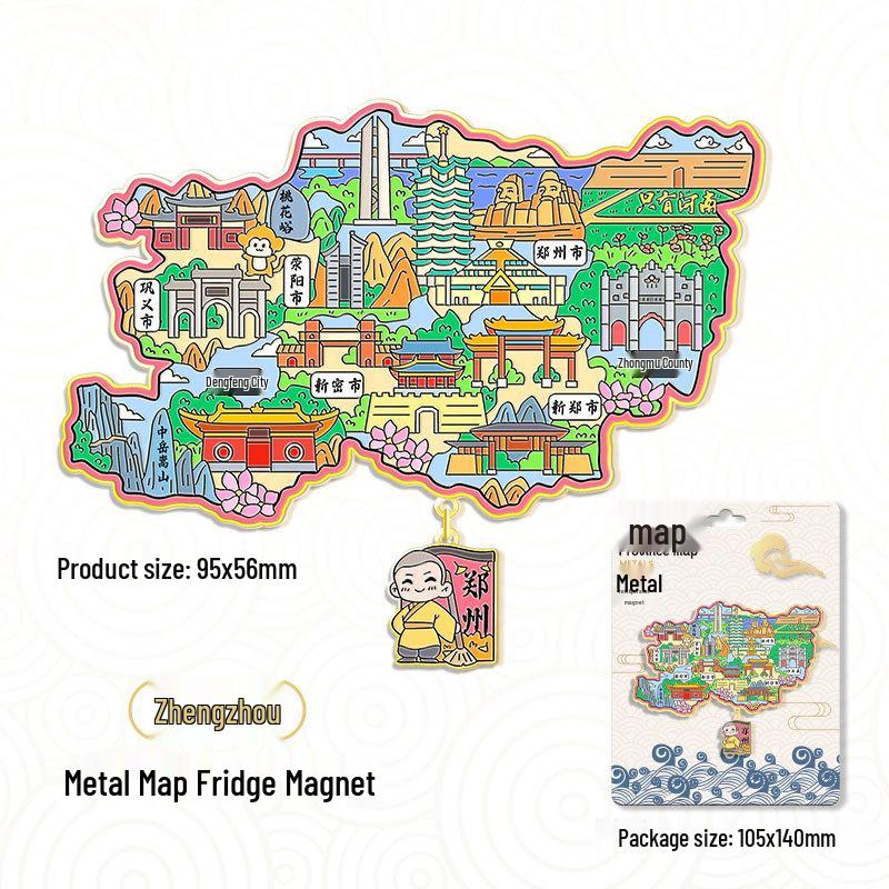 3D China Karte Anhänger Kühlschrankmagnet – Stadt Touristen Souvenir & Kulturelle Dekoration