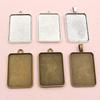 3-10pcs 18x25mm 19x38mm 25x50mm Inner Size Rectangle Pendant Cabochons Blank Base Setting Tray DIY Jewelry Making Accessories