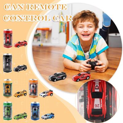 Kleines RC-Auto, Mikro-Fernbedienungsauto mit Straßensperren-Dosen-Design, kreatives Simulations-Rennauto, Spielzeug-Fernbedienungsauto für den Kindergeburtstag
