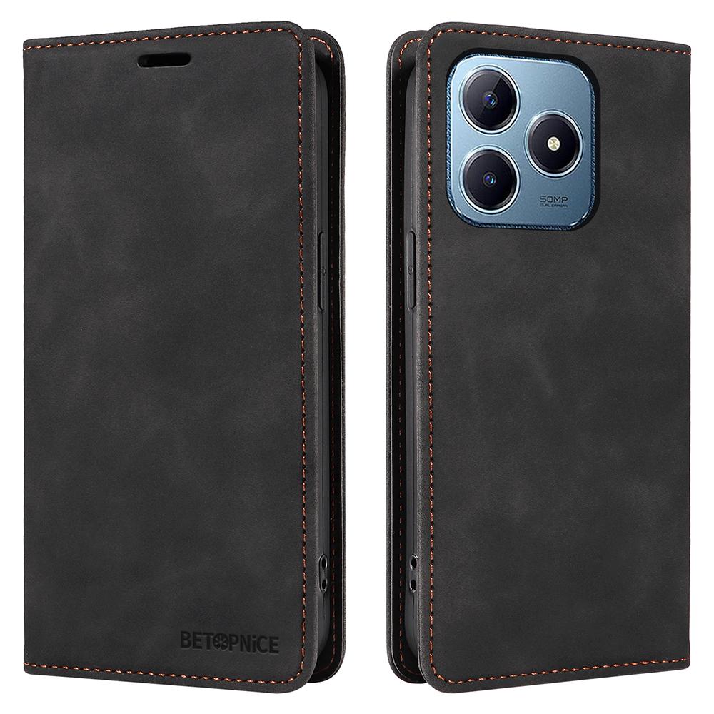 BETOPNICE 003 Skórzane etui na telefon dla Realme Note 60x 4G/C63 4G/C61 4G/Note 60 Blokujące RFID
