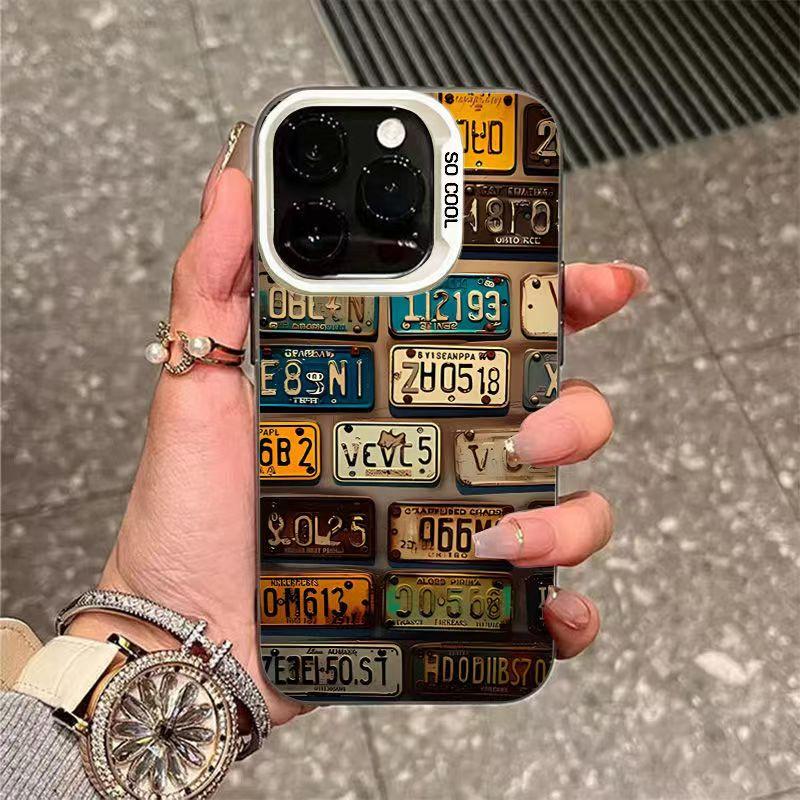 Personalized Retro License Plate Phone Case For IPhone 17 17Air 16 Pro Max 15 14 Plus 13 12 11 16e 17Air Cover Case Funda