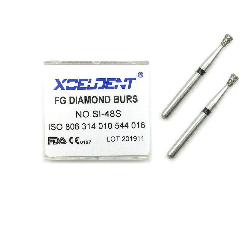 10ks zubní diamantové frézy vrtačka Super hrubé zubní frézy střední FG 1,6M pro vysokorychlostní násadce SI-48S