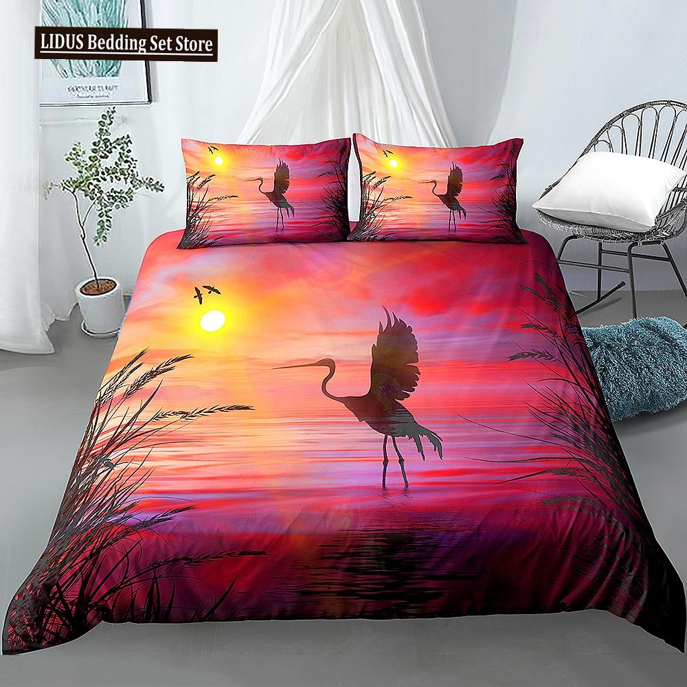 Beautiful Scenic Duvet Cover Set 3D Print Landscape Bedding Set Polyester Comforter Cover With Pillowcases For Kids Men Women