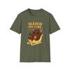 Unisex Softstyle T-Shirt Furry Monster Sleigh Funny Christmas Cozy Holiday Vibe