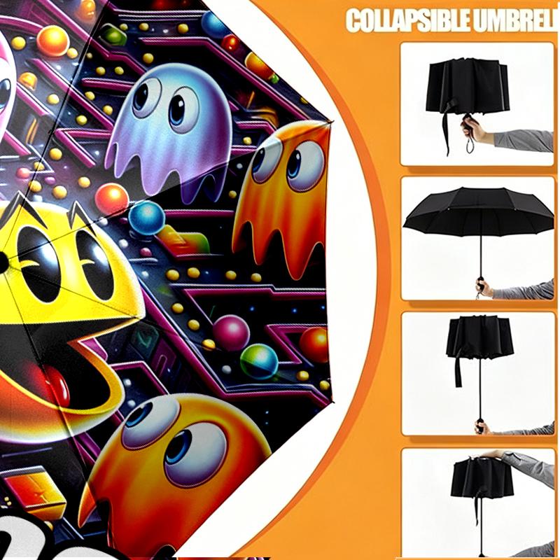 Custom Name Personalized PAC Print Umbrella, Auto Open Close, 8‑Rib Sturdy Frame, Commute Camping Hiking Use, Birthday Gift