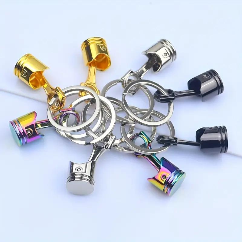 1 piece creative engine piston keychain car keychain pendant simple motorcycle piston pendant creative personality