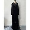 2026 Color Block Knee-Length Loose Coat Womens A-Line Polo Collar Long Sleeve Outerwear