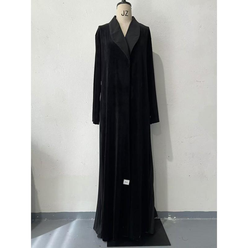 2026 Color Block Knee-Length Loose Coat Womens A-Line Polo Collar Long Sleeve Outerwear