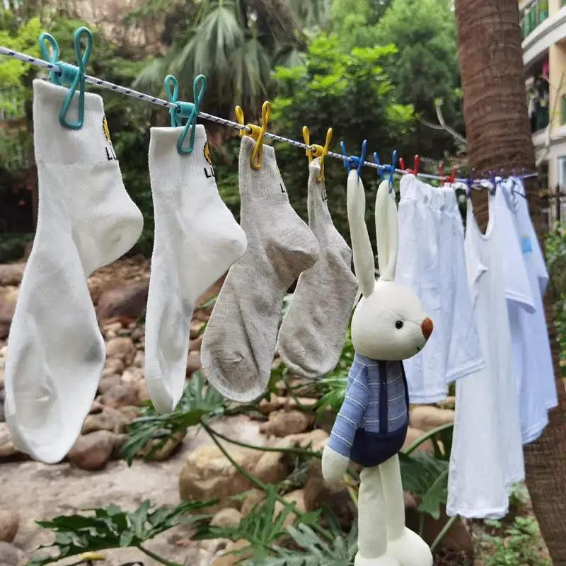 Tragbarer Wäscheleinenhaken mit Klemme für Reisen, Hotelwäschetrocknung ohne Bohren, winddicht und unerlässlich für Reisen