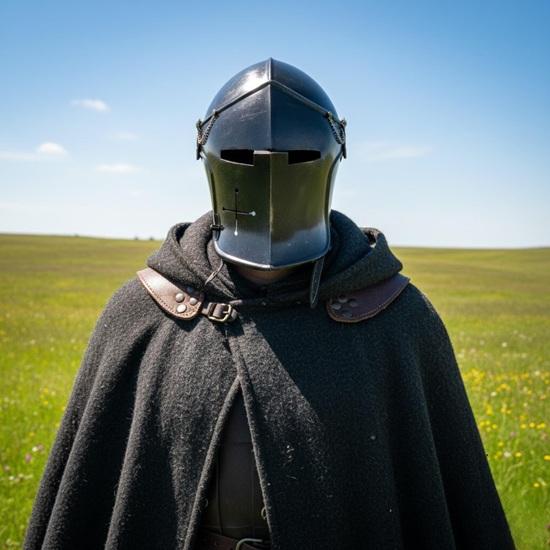 Medieval Black Barbuta Helmet 18 Gauge Steel Knight Armor, Wearable LARP Cosplay Renaissance Fair Helmet