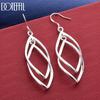 925 Sterling Silver Double Diamond Pendant Earrings Fashion Wedding Jewelry