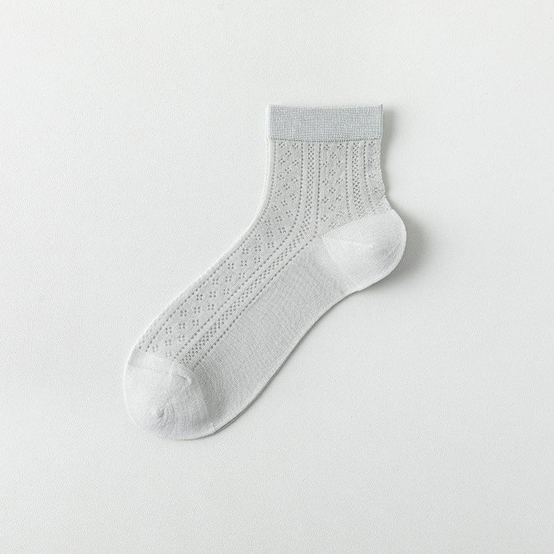 Women's Summer Thin Mesh Breathable Antiodor Sweat Absorbing Short Cotton Socks