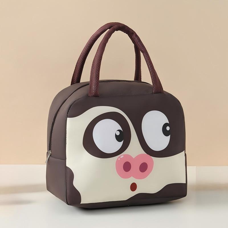 Cartoon Insulated Lunch Bag Oxford Fabric Thermal Lunch Box Tote Case Handheld Meal Bag for Picnic Freshness Ice Pack