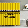 Caution Display Only Shower Curtain Yellow Warning Sign Design Non-Touchable Decorative Bath Liner Set With Hook Rings For Home