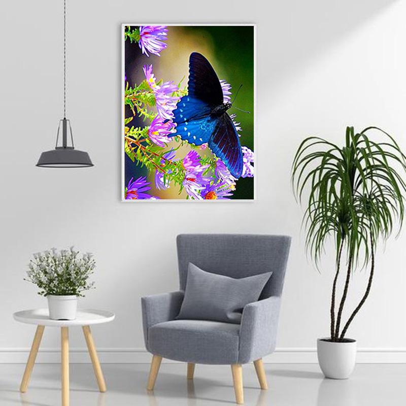 Butterfly DIY 5D Diamond Painting Full Round Resin Flower Diamond Embroidery Mosaic Rhinestone Cross Stitch Gift Home Decor