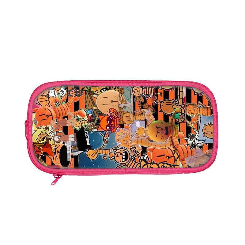 Dog Mans Cat Cartoon School Pen Bag With Durable Polyester For Elementary Students