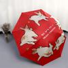 1pc Christmas Bunnies Wishing Card Umbrella with Plastic Handle,Suitable for All Seasons UmbrellaPT449