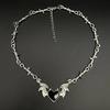 Aesthetic Goth Devil Heart Barbed Wire Choker Necklace Punk Hip Hop Daily Jewelry Y2K Vampire Little Thorns Chain Choker Gift